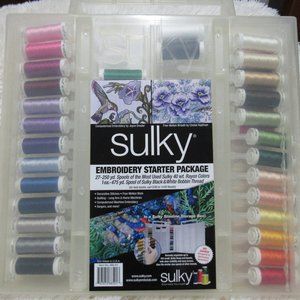 Sulky Embroidery Starter Pack 34 Spools 40 Wt Rayon Colors + Case UNUSED #885-01